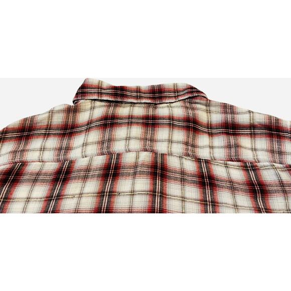 MILLENIUM LONG SLV, BUTTON-UP, POINTED COLLAR SHIRT, WOMENS, 3X, RED GREY PLAID - Picture 7 of 12